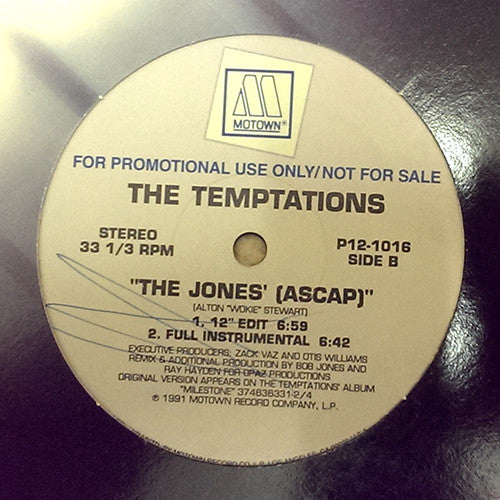 The Temptations : The Jones' (12", Single, Promo)