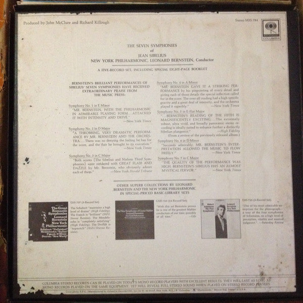 Sibelius*, Leonard Bernstein, New York Philharmonic : The Seven Symphonies (5xLP, Album + Box)