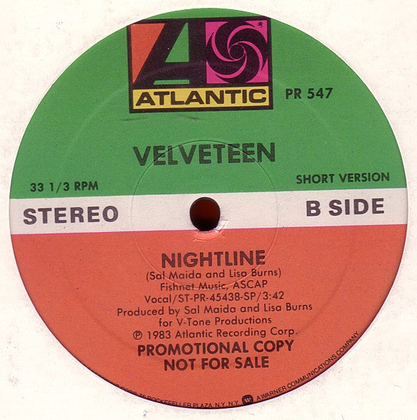 Velveteen (2) : Nightline (12", Promo)