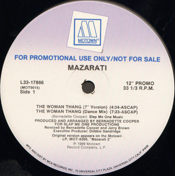 Mazarati : The Woman Thang (12", Promo)