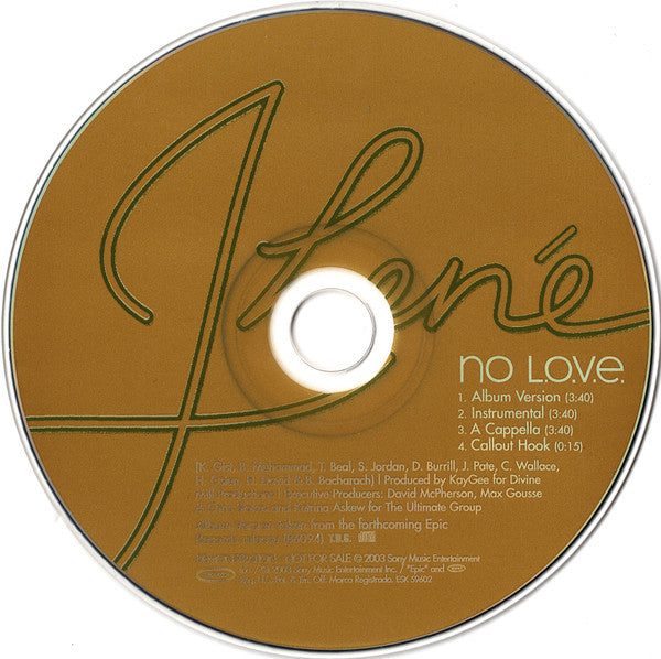Jhené : No L.O.V.E. (CD, Single, Promo)