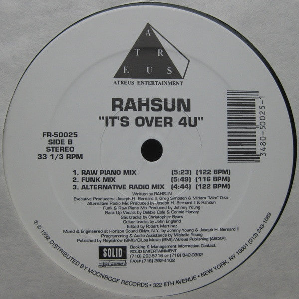 Rahsun (3) : It's Over 4U (12")