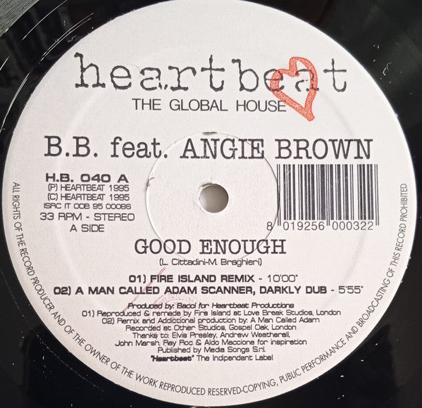 B.B. Feat. Angie Brown : Good Enough (12")
