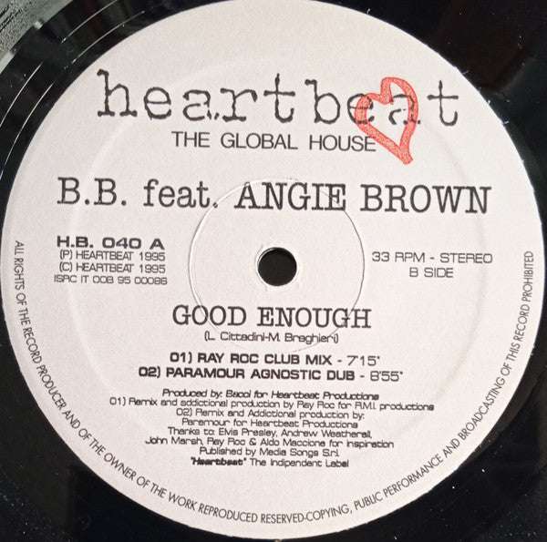 B.B. Feat. Angie Brown : Good Enough (12")