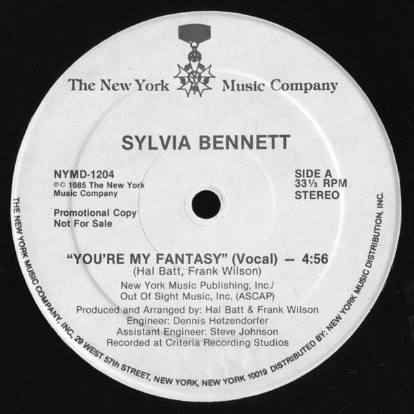 Sylvia Bennett : You're My Fantasy (12", Promo)