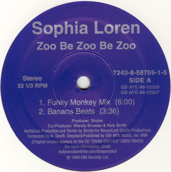Sophia Loren : Zoo Be Zoo Be Zoo (12")