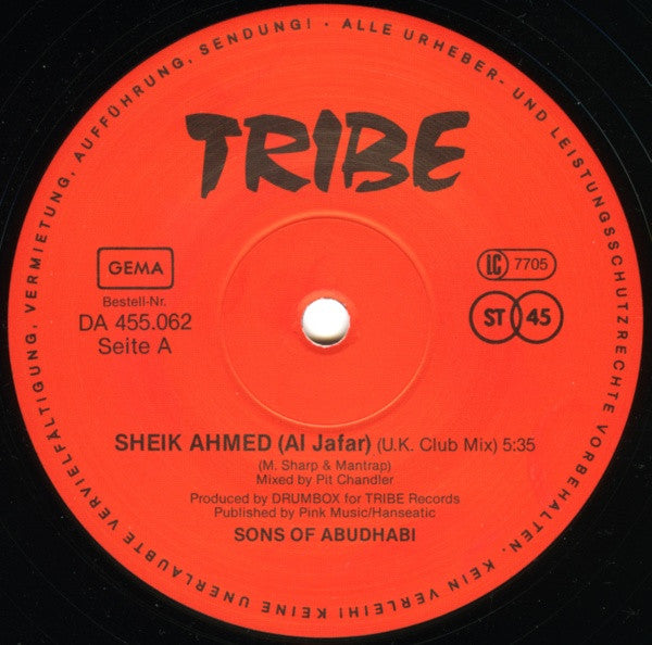 Sons Of Abudhabi : Sheik Ahmed (Al Jafar) (12")