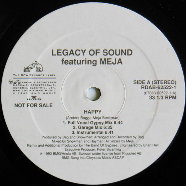 Legacy Of Sound Featuring Meja : Happy (12", Promo)