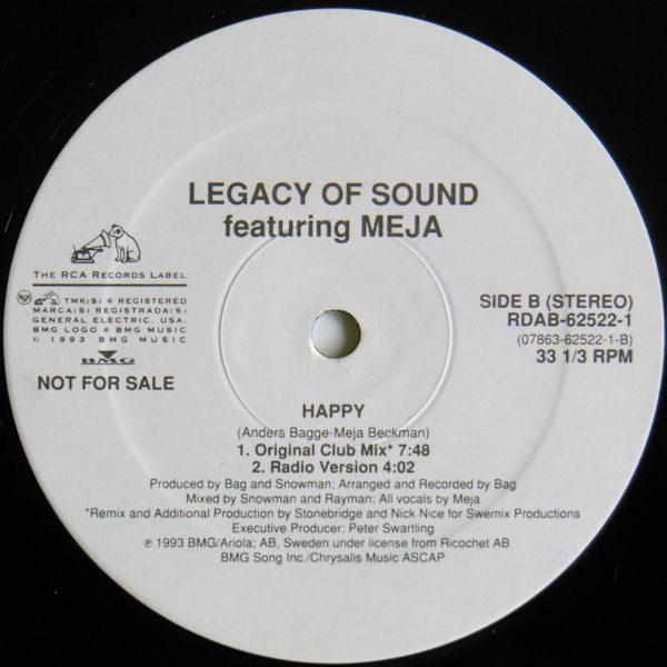 Legacy Of Sound Featuring Meja : Happy (12", Promo)