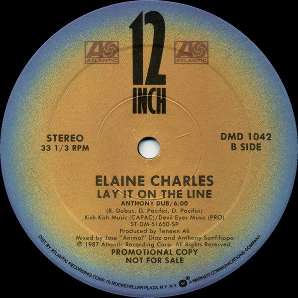 Elaine Charles : Lay It On The Line (12", Promo)