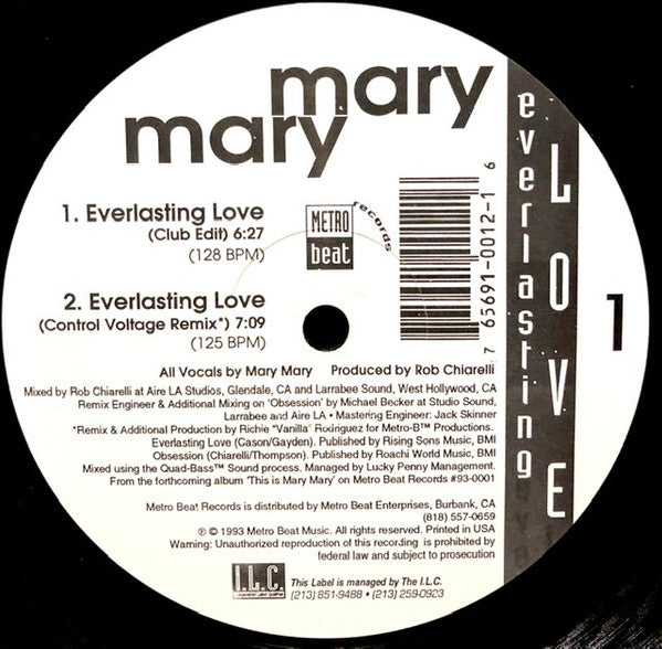 Mary Mary (6) : Everlasting Love (12")