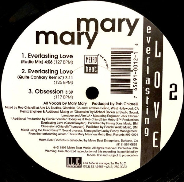 Mary Mary (6) : Everlasting Love (12")