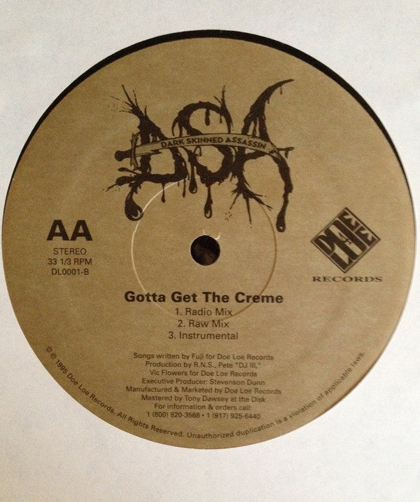 Dark Skinned Assassin : Lock Shit Down(12", Single)