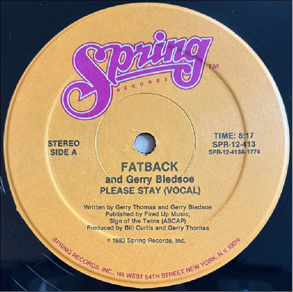 The Fatback Band : Please Stay (12")