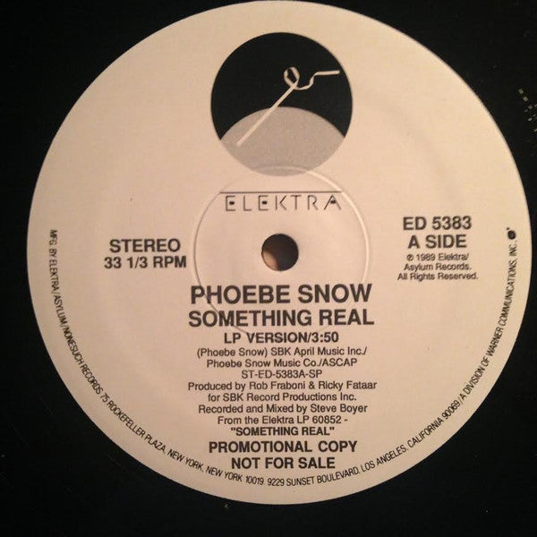 Phoebe Snow : Something Real (12", Single, Promo)