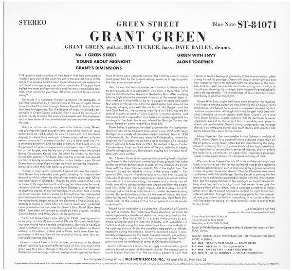 Grant Green : Green Street (LP, Album, Ltd, RE, 180)