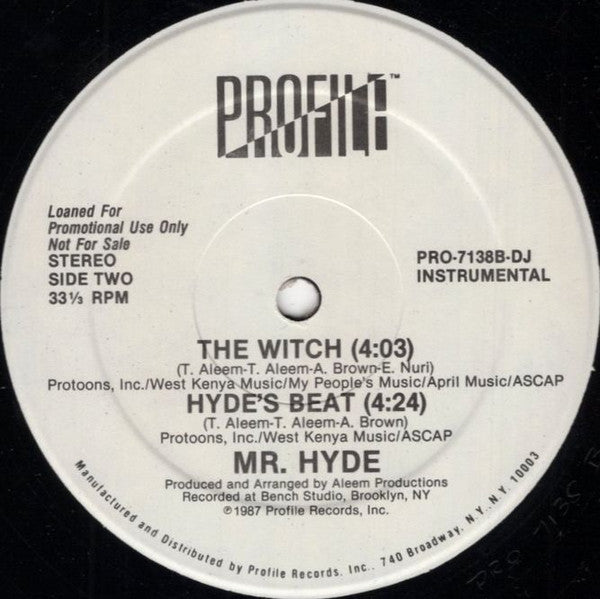 Mr. Hyde : The Witch / Hyde's Beat (12", Single, Promo)