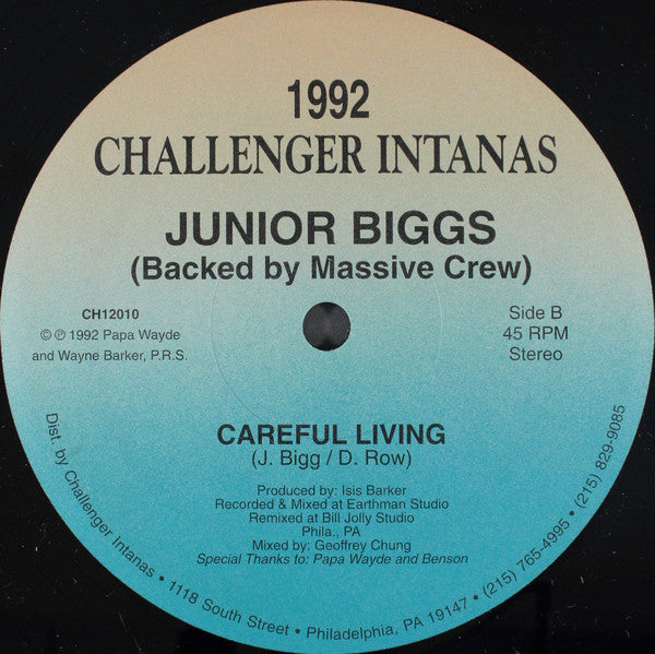 Junior Biggs Backed By Massive Crew : Living Right (12")
