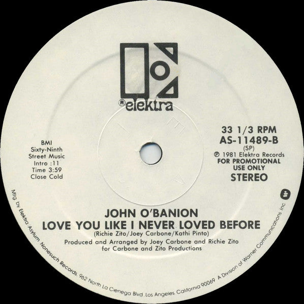 John O'Banion : Love Is Blind (12", Promo, W/Lbl)