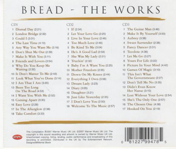 Bread : The Works - A 3 CD Retrospective (3xCD, Comp)