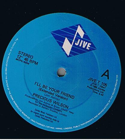 Precious Wilson : I'll Be Your Friend (12")