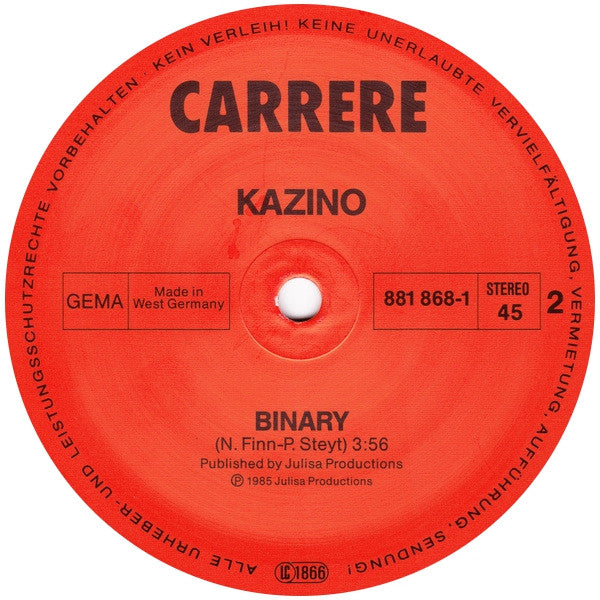 Kazino : Around My Dream / Binary (12", Maxi)