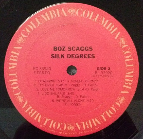 Boz Scaggs : Silk Degrees (LP, Album, Pit)