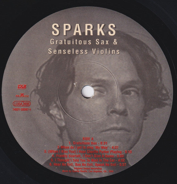 Sparks : Gratuitous Sax & Senseless Violins (LP, Album, Ltd)