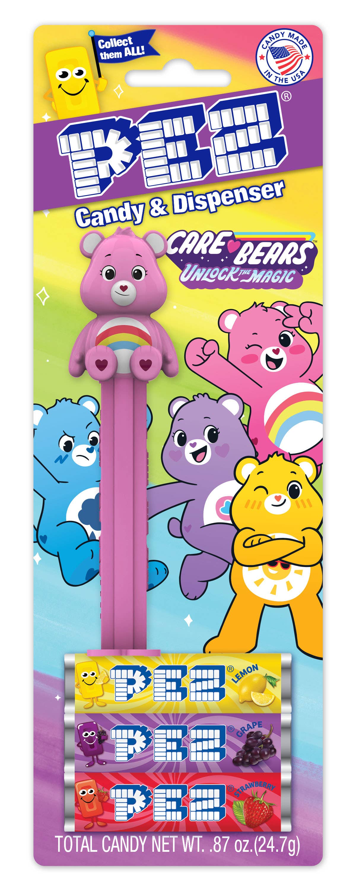 Pez Blister Card - Care Bear Candy & Dispenser