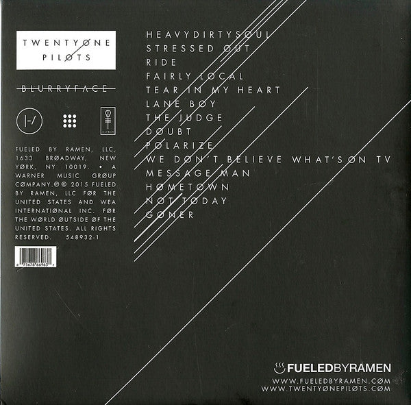 Twenty One Pilots : Blurryface (2xLP, Album, Ltd, Whi)