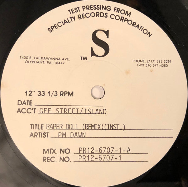 PM Dawn* : Paper Doll (12", TP)