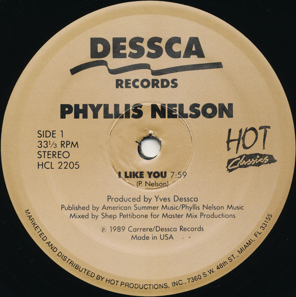 Phyllis Nelson : I Like You / Don't Stop The Rain / Explosive Combination (12")