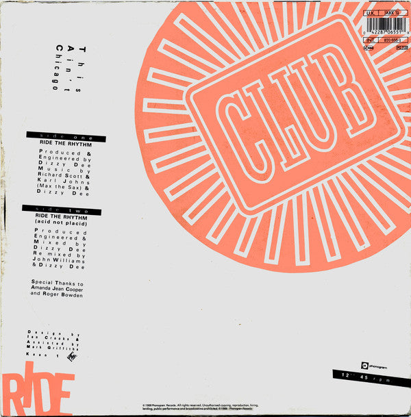 This Ain't Chicago : Ride The Rhythm (12")