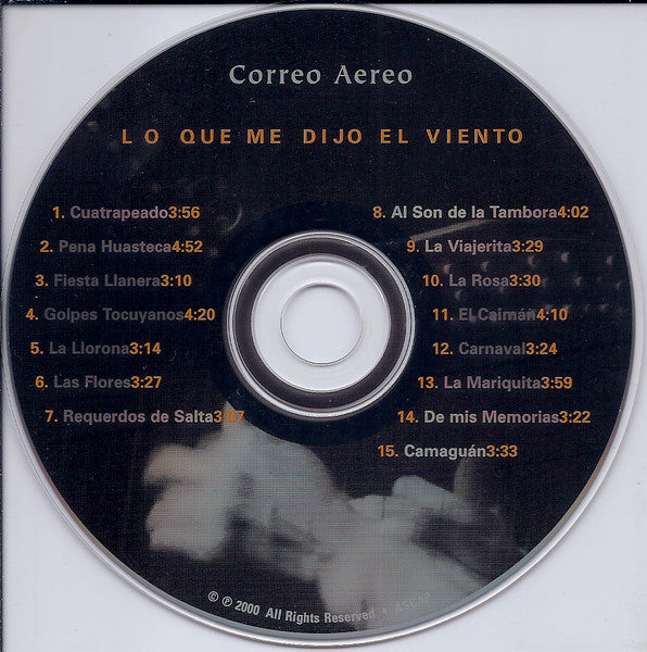 Correo Aereo : Lo Que Me Dijo El Viento (CD, Album)