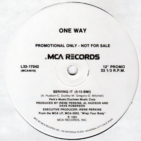 One Way : Serving It / More Than Friends, Less Than Lovers (12", Promo)