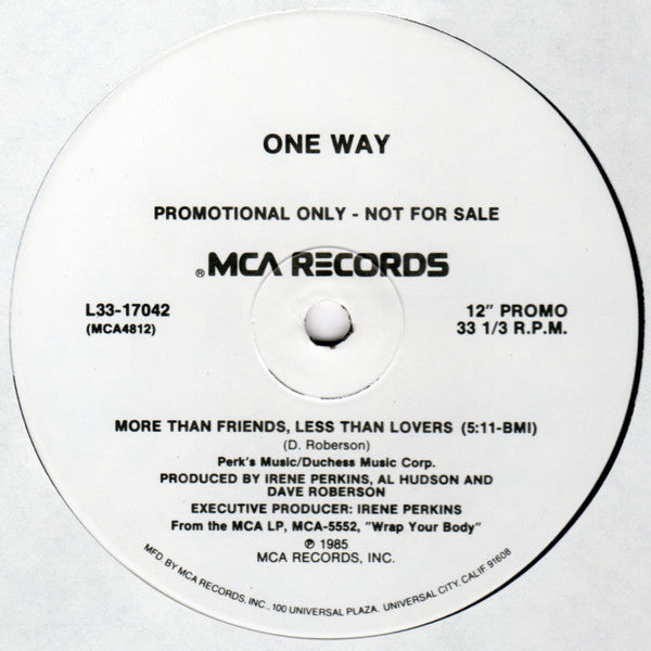 One Way : Serving It / More Than Friends, Less Than Lovers (12", Promo)