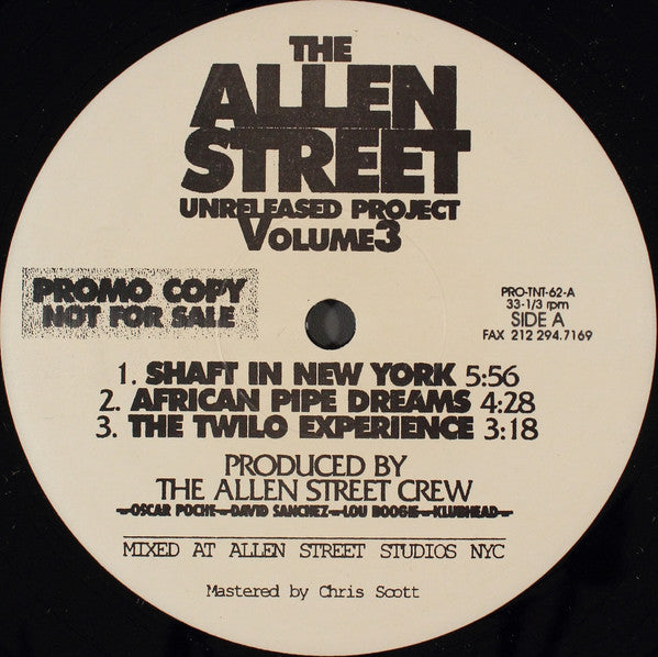 The Allen Street Crew : The Allen Street Unreleased Project Volume 3 (12", Promo)