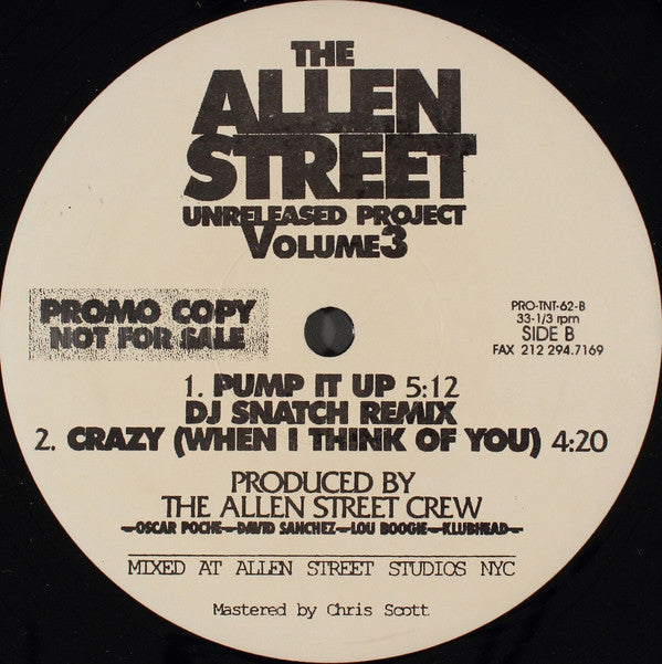 The Allen Street Crew : The Allen Street Unreleased Project Volume 3 (12", Promo)