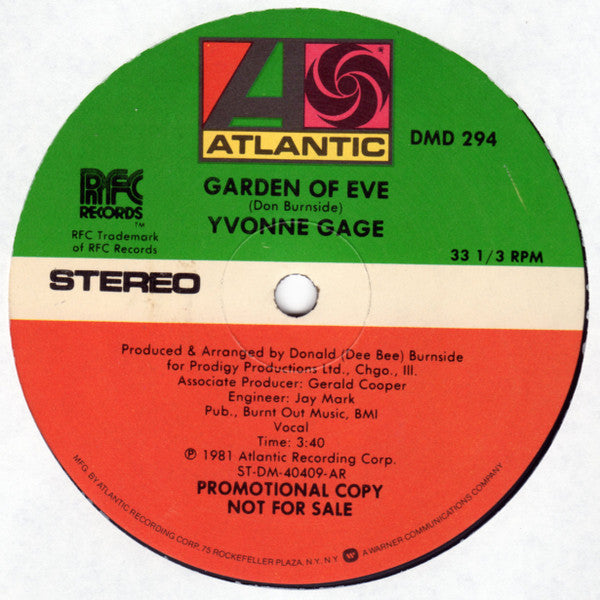 Yvonne Gage : Garden Of Eve (12", Promo, AR)