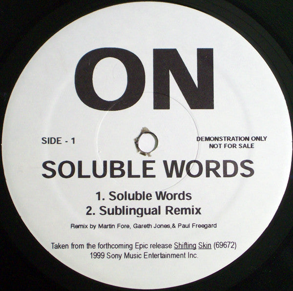ON (4) : Soluble Words (12", Promo)