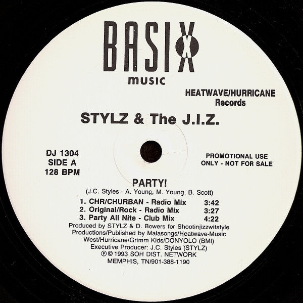 Stylz & The J.I.Z. : Party! (12", Promo)