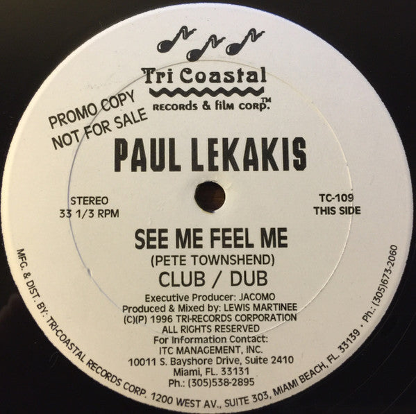 Paul Lekakis : See Me Feel Me (12", Single, Promo)