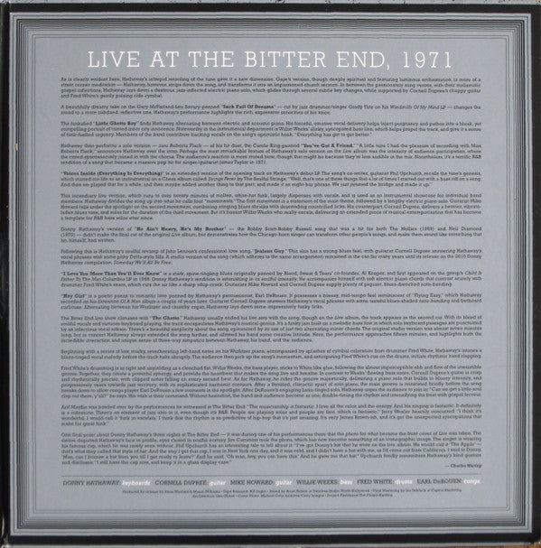Donny Hathaway : Live At The Bitter End 1971 (2xLP, Album, RSD, Ltd, Num, 180)
