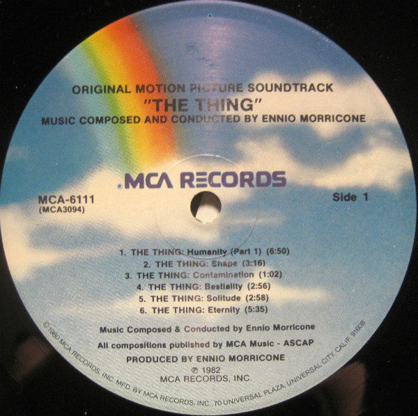 Ennio Morricone : The Thing (Music From The Motion Picture) (LP, Album, Pin)