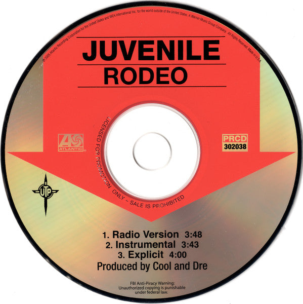 Juvenile (2) : Rodeo (CD, Single, Promo)
