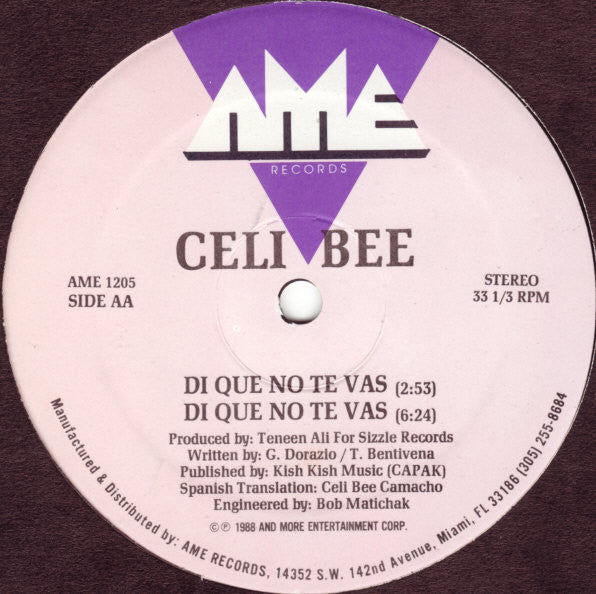 Celi Bee : Don't You Leave Me Now / Di Que No Te Vas (12")