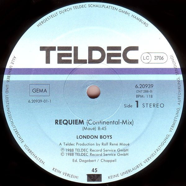 London Boys : Requiem (12", Maxi)