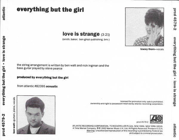 Everything But The Girl : Love Is Strange (CD, Single, Promo)