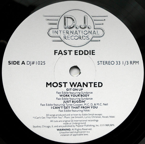 Fast Eddie* : Most Wanted (LP, Album)