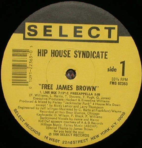 The Hip House Syndicate : Free James Brown (12", Single)
